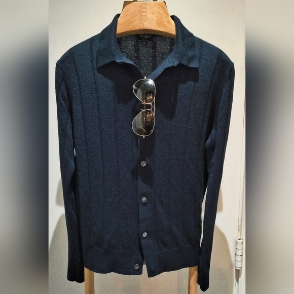🆕SOLD🔥 Todd Snyder Navy Blue Long Sleeve Sweater Polo - Picture 1 of 8